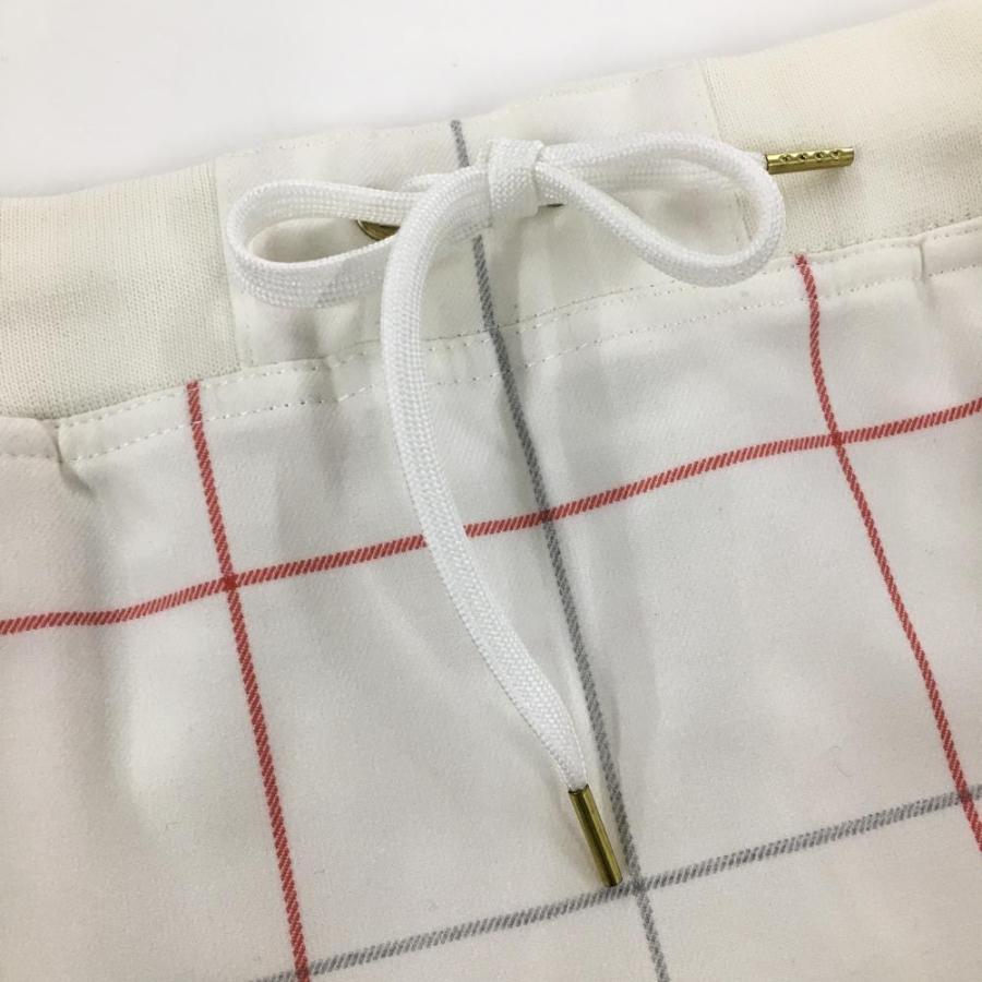 23区GOLF 23区ゴルフ スカート 白×レッド チェック柄 プリーツ