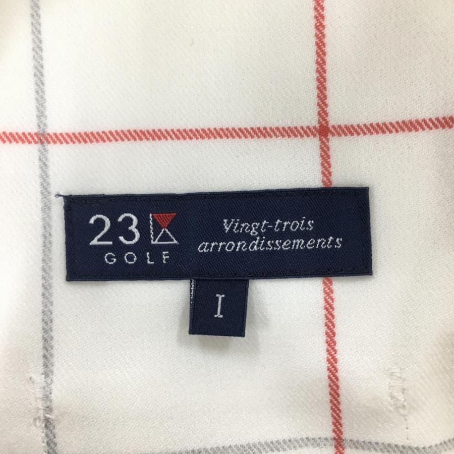 23GOLF プリーツスカート ホワイト/レッドチェック 23区GOLF 23区ゴルフ スカート 白×レッド チェック柄 プリーツ