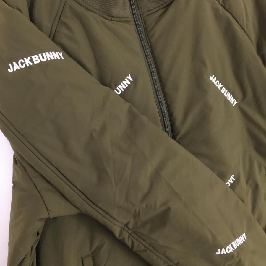 Jack Bunny!!（ジャックバニー） 中綿ジャケット カーキ×白 ロゴ