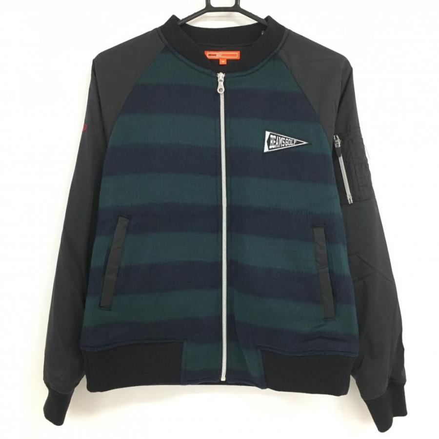 BEAMS（ビームス） ビームスゴルフ 中綿ジャケット ネイビー×グリーン