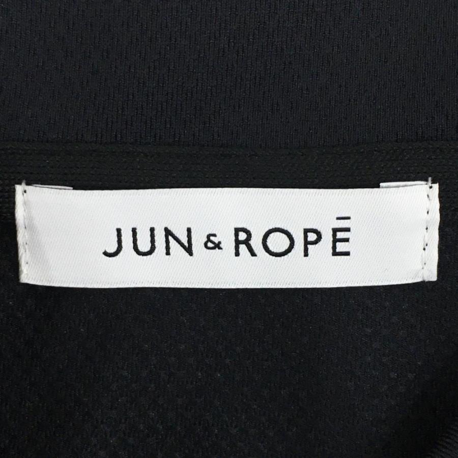 超美品】ジュンアンドロペ ノースリーブポロシャツ 黒 右袖フリル