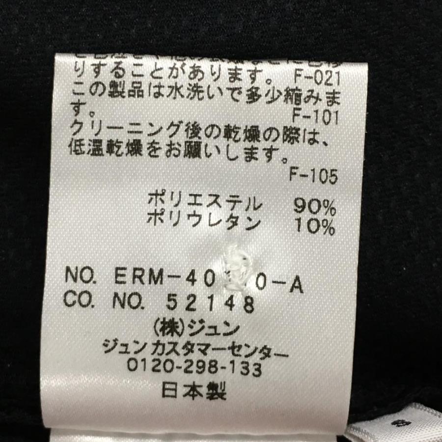 超美品】ジュンアンドロペ ノースリーブポロシャツ 黒 右袖フリル