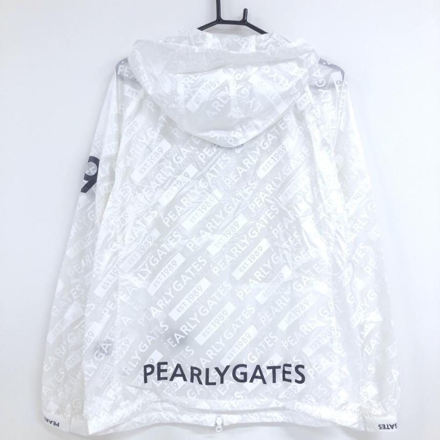 PEARLY GATES パーリーゲイツ ナイロンパーカー 白 ロゴ総柄 PEARLY GATES パーリーゲイツ ナイロンパーカー 白 ロゴ総柄