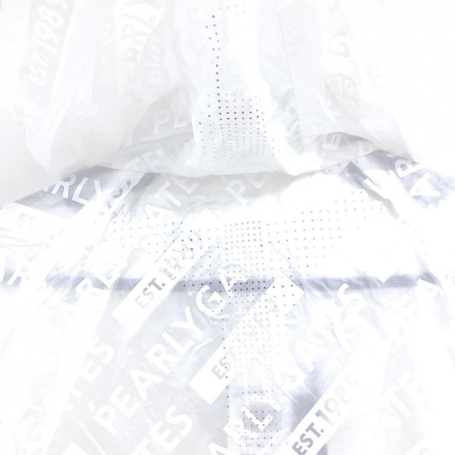 PEARLY GATES パーリーゲイツ ナイロンパーカー 白 ロゴ総柄 PEARLY GATES パーリーゲイツ ナイロンパーカー 白 ロゴ総柄