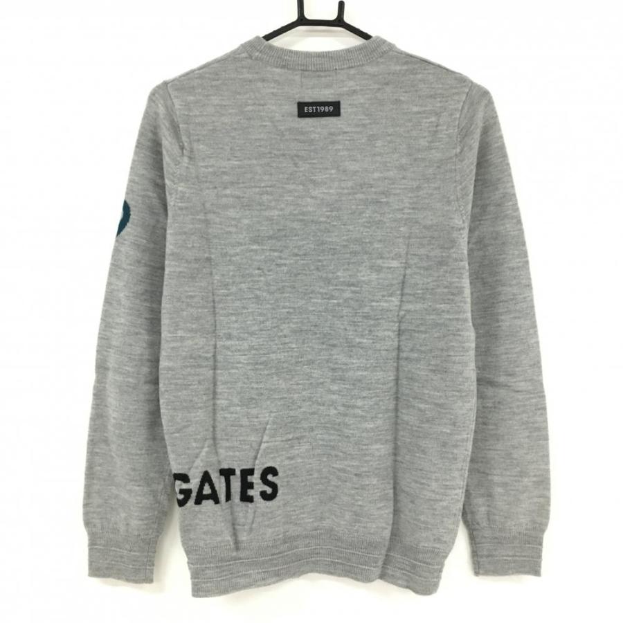 PEARLY GATES グレー セーター SIZE4 PEARLY GATES（パーリーゲイツ） セーター グレー 裾サイドロゴ ウール