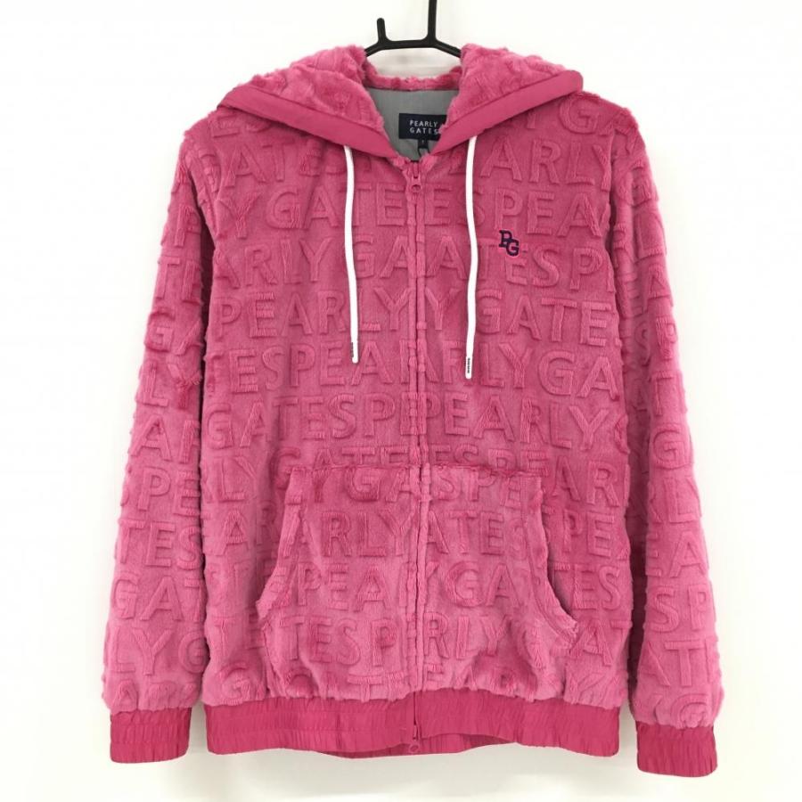 PEARLY GATES（パーリーゲイツ） ボアパーカー ピンク 凹凸ロゴ 蓄熱