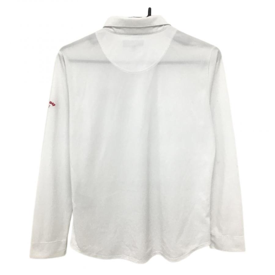 Callaway（キャロウェイ） 長袖ポロシャツ 白 ロゴピンク レディース