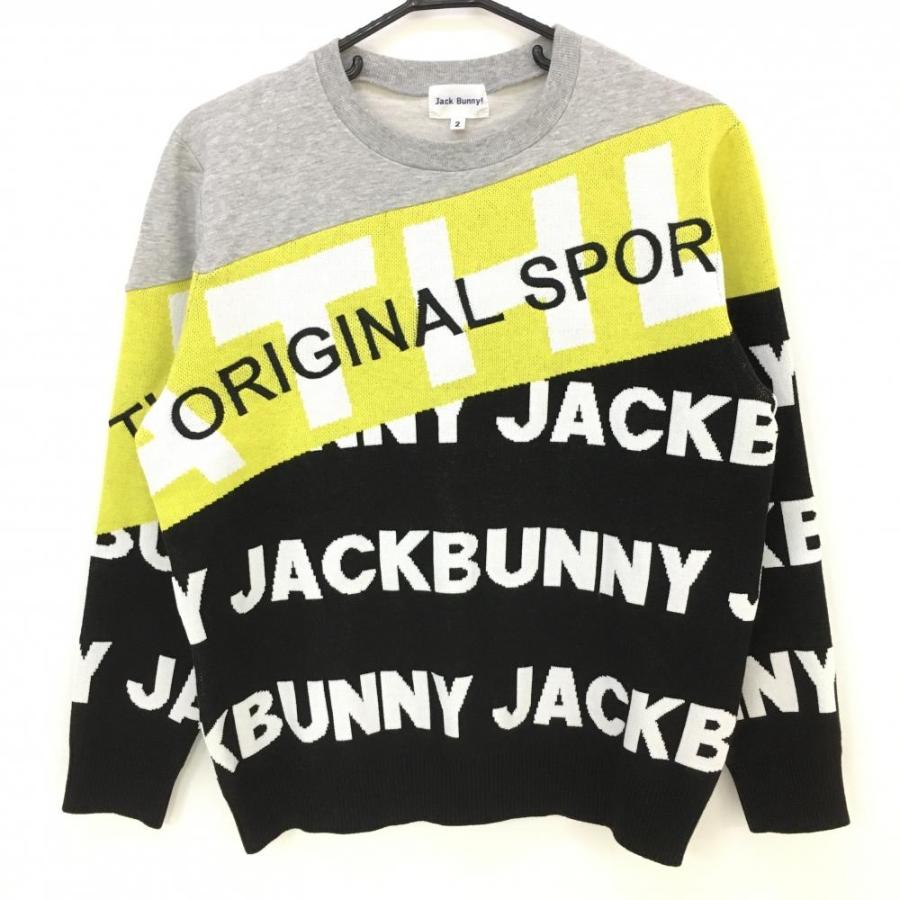 Jack Bunny!!（ジャックバニー） 異素材セーター 黒×イエロー ニット