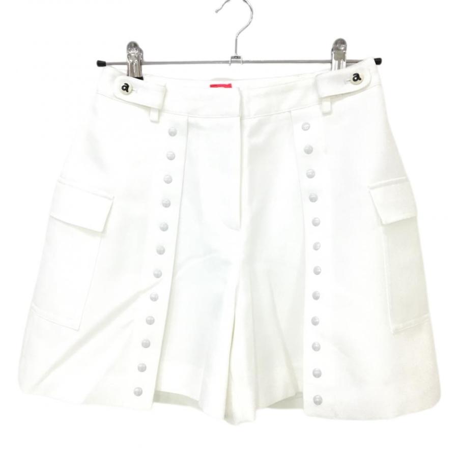 美品】アルチビオ キュロットスカート 白 フロントスタッズ レディース