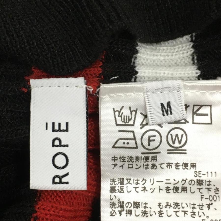 新品JUN＆ROPE タートルネックセーター Ｌ JUN&ROPE' ジュンアンドロペ タートルネックセーター 黒×白×レッド