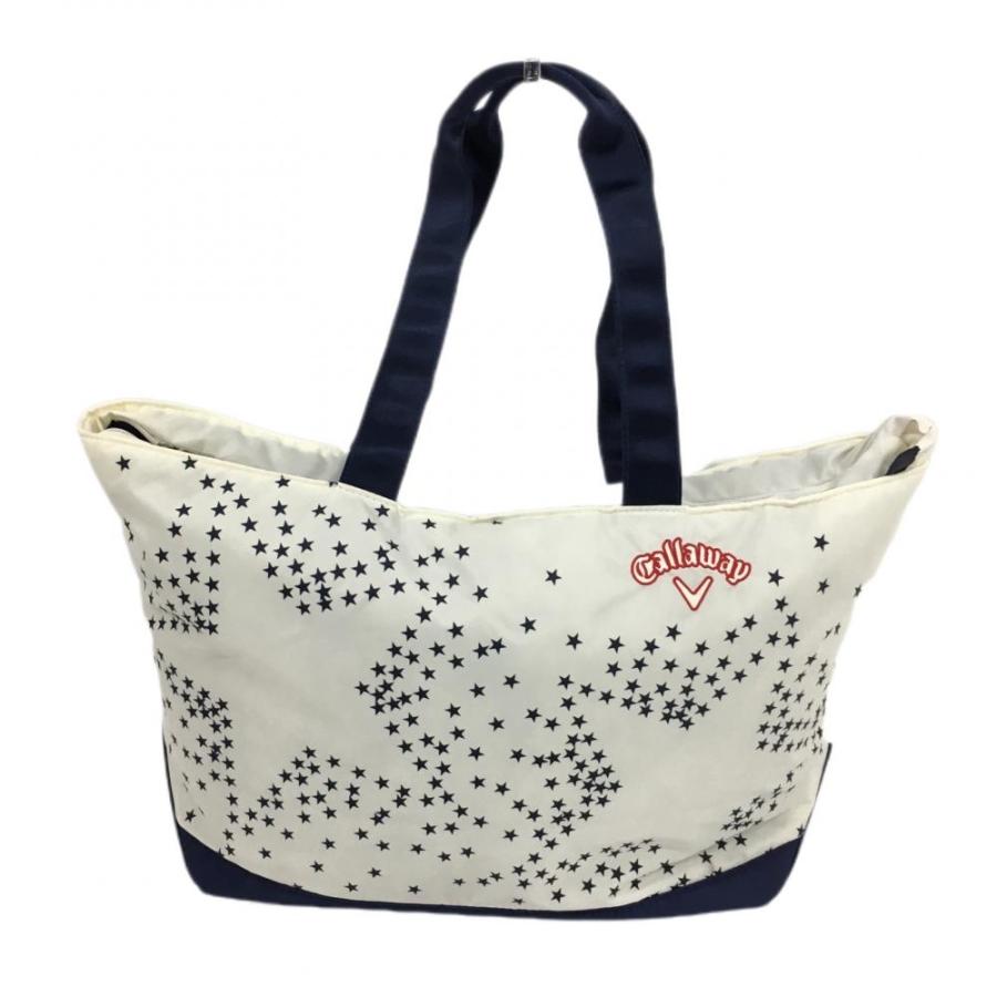美品】キャロウェイ ビックトートバッグ ネイビー×レッド×白 前面星柄