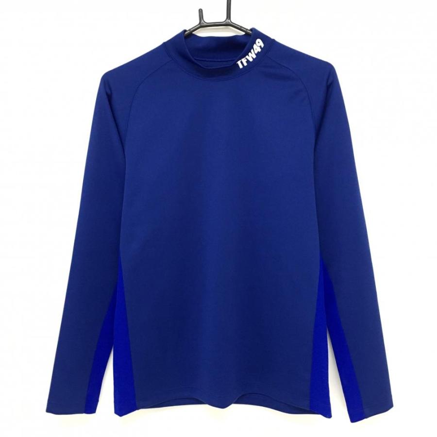 超美品】ティーエフダブリュー 長袖ハイネックシャツ ブルー 袖下