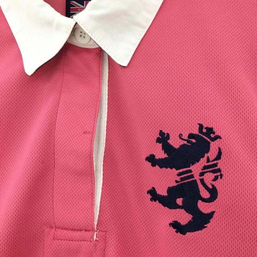 Admiral アドミラル 長袖ポロシャツ ピンク×ネイビー 袖ライン