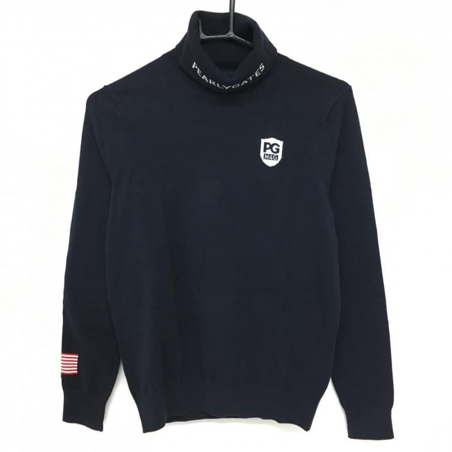 サイズ：1 PEARLY GATES パーリーゲイツ 2024年モデル タートルネック ニットセーター  ネイビー系 [240101497864] ゴルフウェア レディース ストスト PEARLY GATES パーリーゲイツ タートルネック ニットセーター
