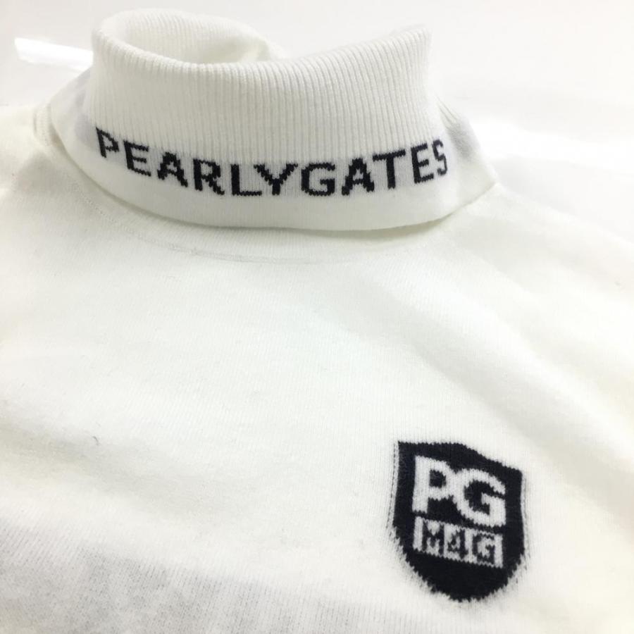 PEARLY GATES（パーリーゲイツ） タートルネックセーター 白 袖星条旗