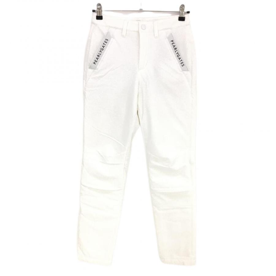 パーリーゲイツ 中綿パンツ 白 ポケットロゴ黒 レディース 00(XS  