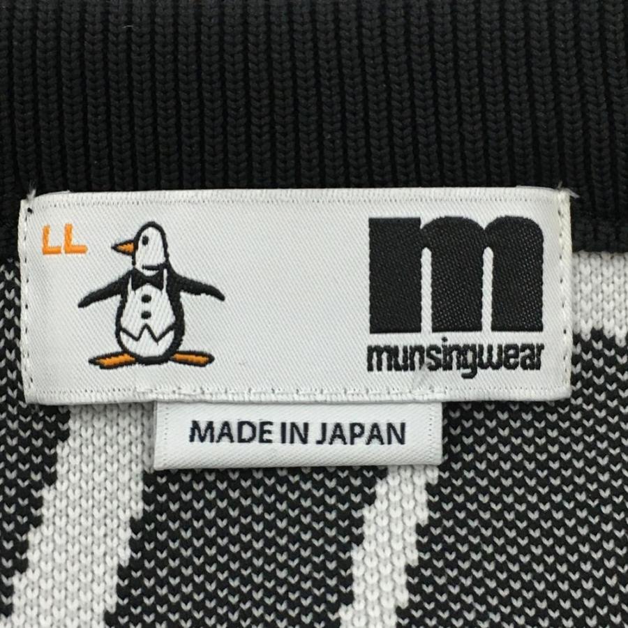 超美品】マンシングウェア セーター 白×黒 ロゴ総柄 ニット 日本製 