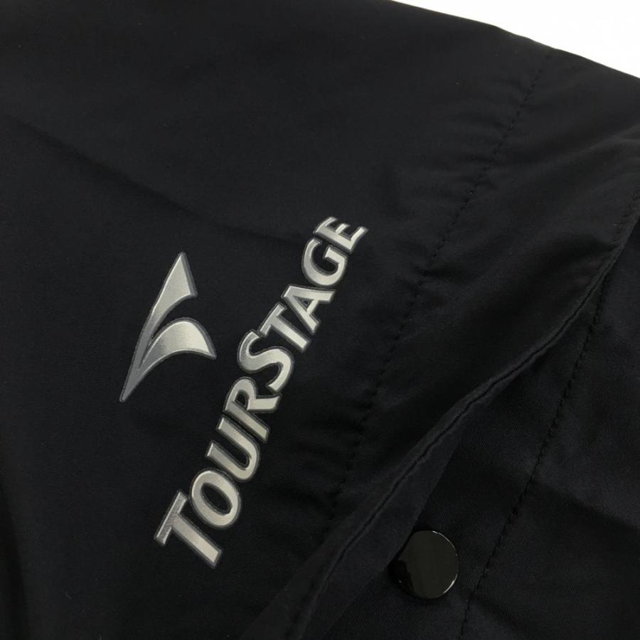 TOURSTAGE ツアーステージ 2WAYレインジャケット 黒 裏メッシュ 袖着脱