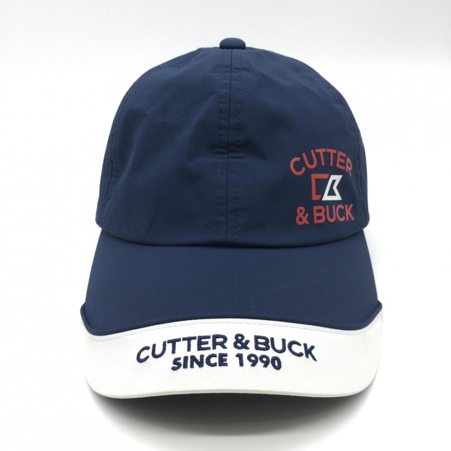 カッターアンドバック　ゴルフキャップ 美品】カッターアンドバック キャップ グレー系×黒 細ストライプ