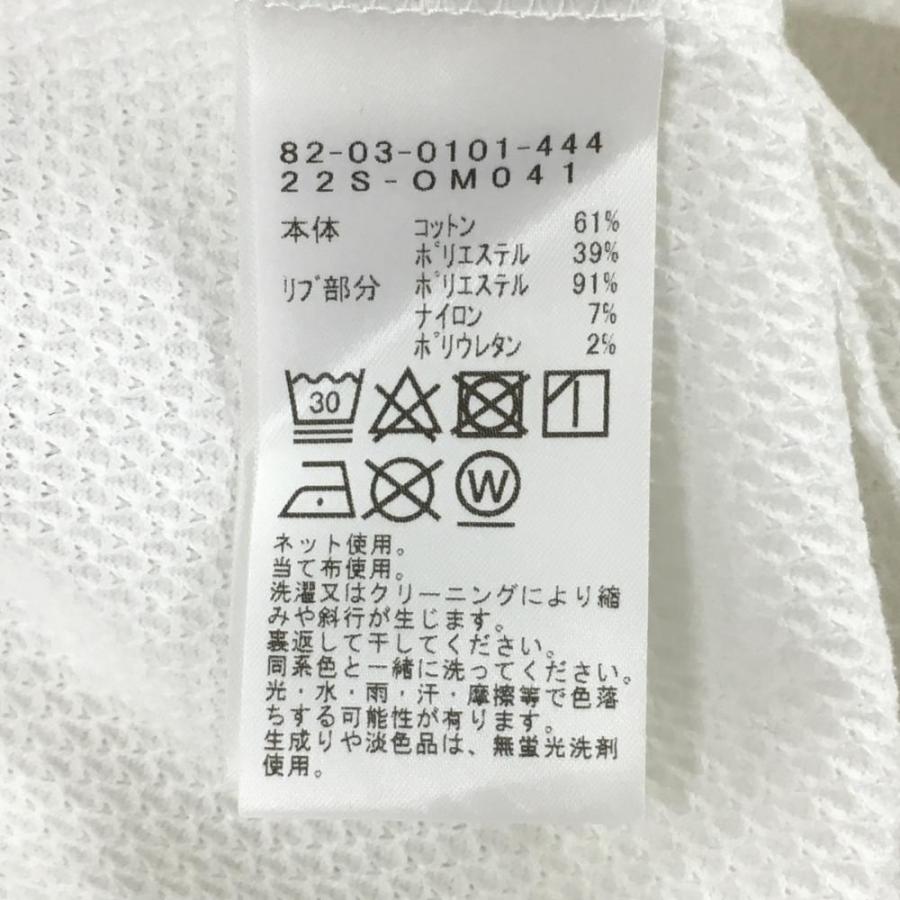 超美品】ビームスゴルフ 半袖ハイネックシャツ 白×ブルー 織生地