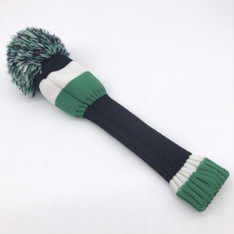 超美品】ビームスゴルフ ニットヘッドカバー グリーン×黒 UT