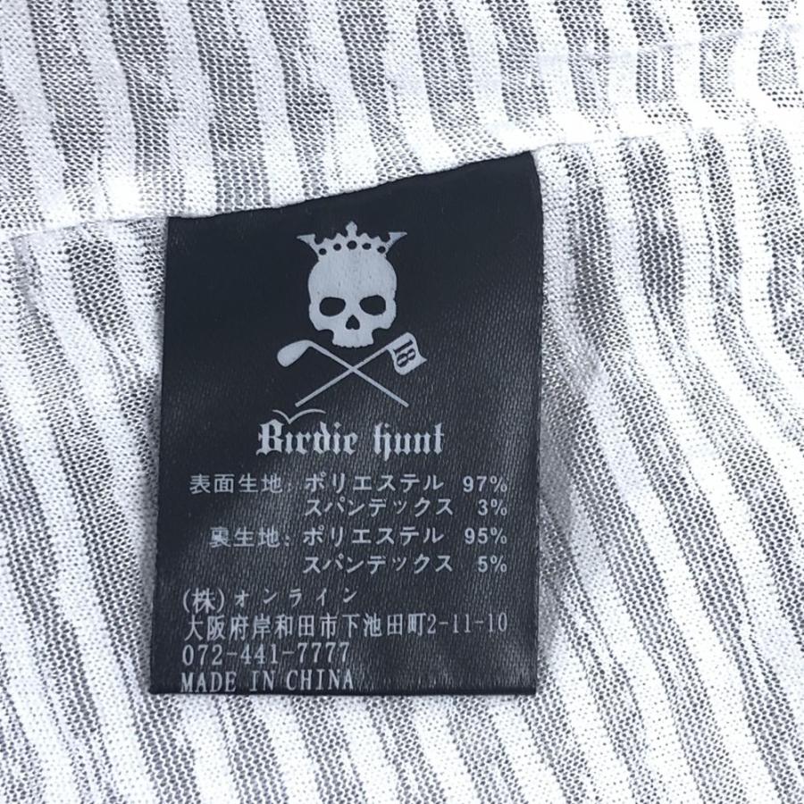 サイズ：L BIRDIE HUNT バーディーハント  裏起毛 ジップジャケット スカル  グレー系 [240101443085] ゴルフウェア メンズ ストスト バーディーハント ジャケットブルゾン ライトグレー×黒 裏メッシュ