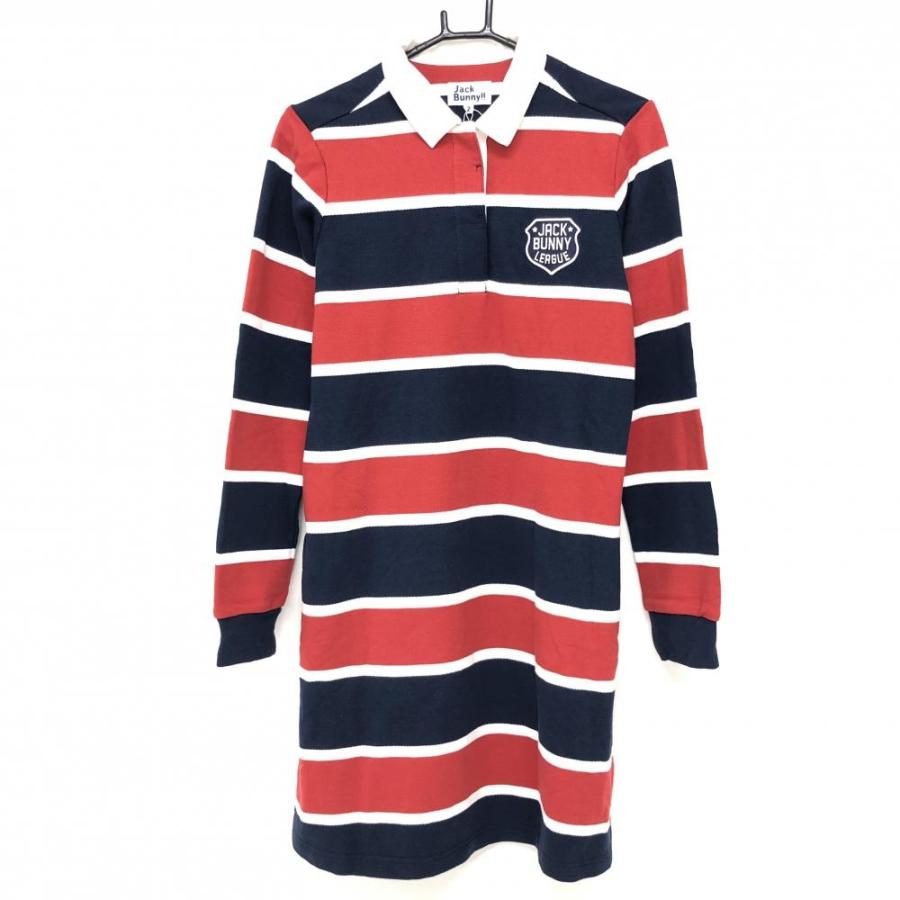 Jack Bunny!!（ジャックバニー） 長袖ワンピース ネイビー×レッド