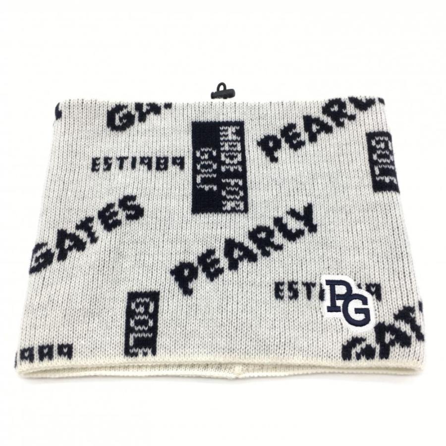 PEARLY GATES パーリーゲイツ 2025年モデル ウール混 ネックウォーマー  ホワイト系 FR [240101659200] ゴルフウェア ストスト PEARLY GATES（パーリーゲイツ） ネックウォーマー 白×黒 ウール混