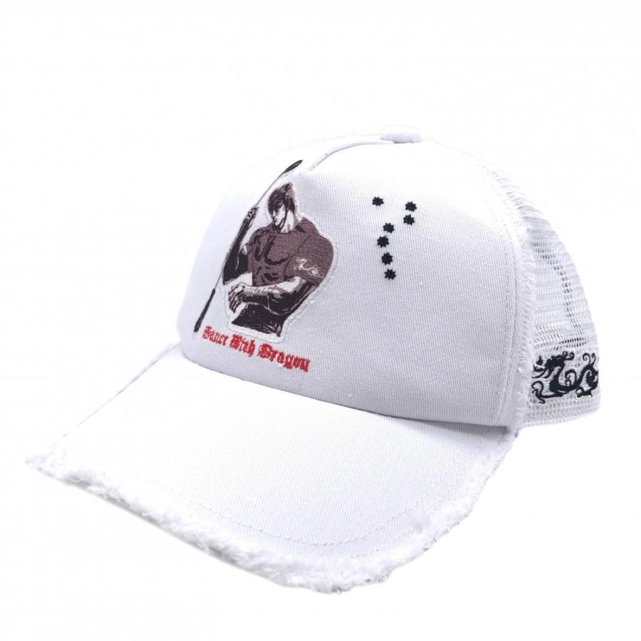 新品】ダンスウィズドラゴン メッシュキャップ 白 北斗の拳 F ゴルフ