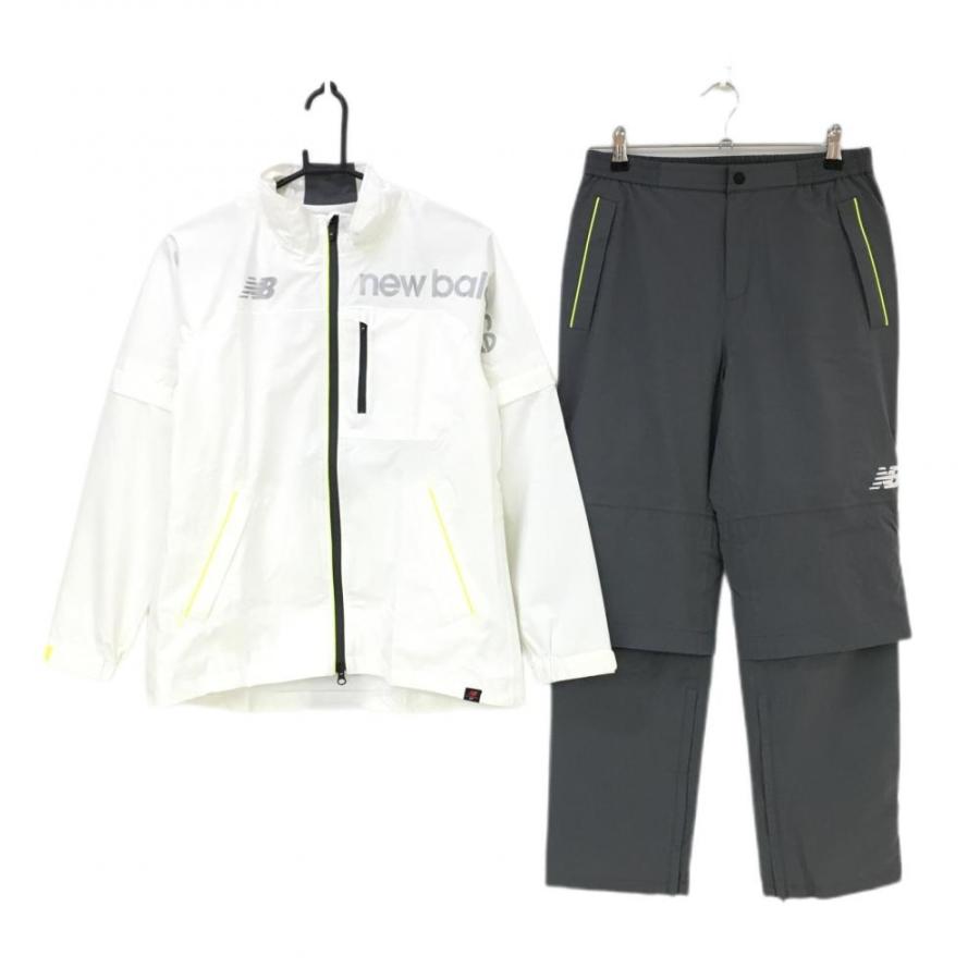 New Balance レインウェア セット ホワイト New Balance ニューバランス レインウェア上下セット ジャケット