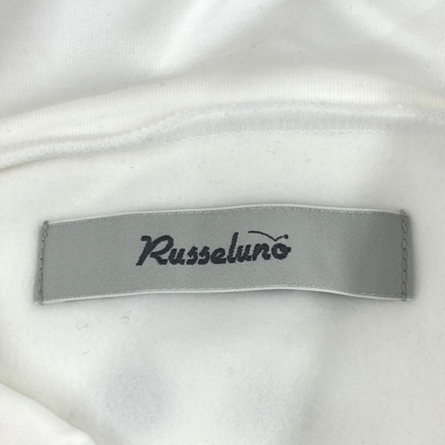 Russeluno（ラッセルノ） 長袖ハイネックシャツ 白×黒 裏起毛