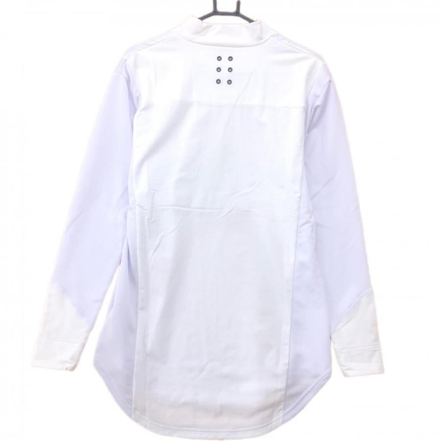 Russeluno ラッセルノ 長袖ハイネックシャツ 白×黒 裏起毛