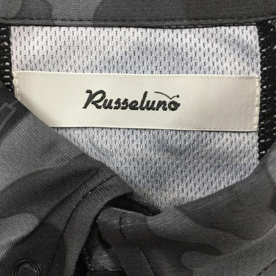 Russeluno ラッセルノ 半袖ポロシャツ グレー×黒 カモフラ 迷彩 Russeluno ラッセルノ 半袖ポロシャツ グレー×黒 カモフラ 迷彩