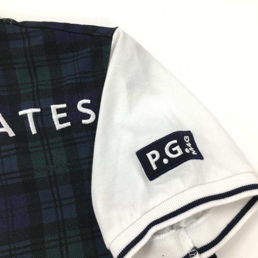 PEARLY GATES（パーリーゲイツ） 半袖ポロシャツ 白×ネイビー 一部
