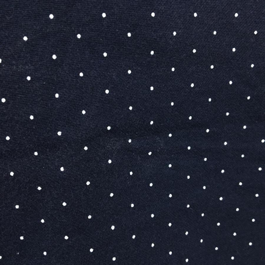 and per se（アンパスィ） 半袖ポロシャツ ネイビー×白 ドット ボタン