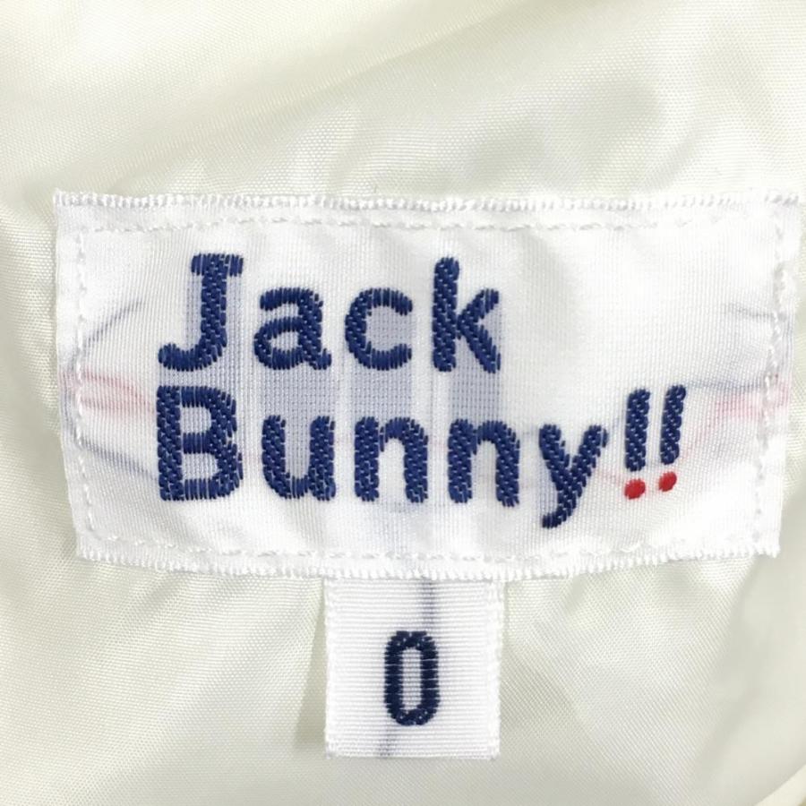 美品Jack Bunny!! ロゴジャケット 白 サイズ5 軽量 中綿 ブルゾン Jack Bunny!!（ジャックバニー） 中綿ジャケット 白×黒 ロゴプリント