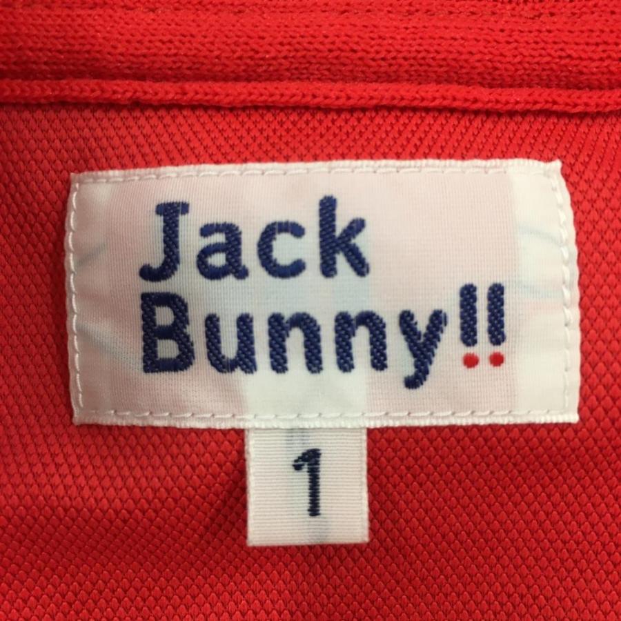 Jack Bunny!!（ジャックバニー） 半袖ポロシャツ レッド シンプル