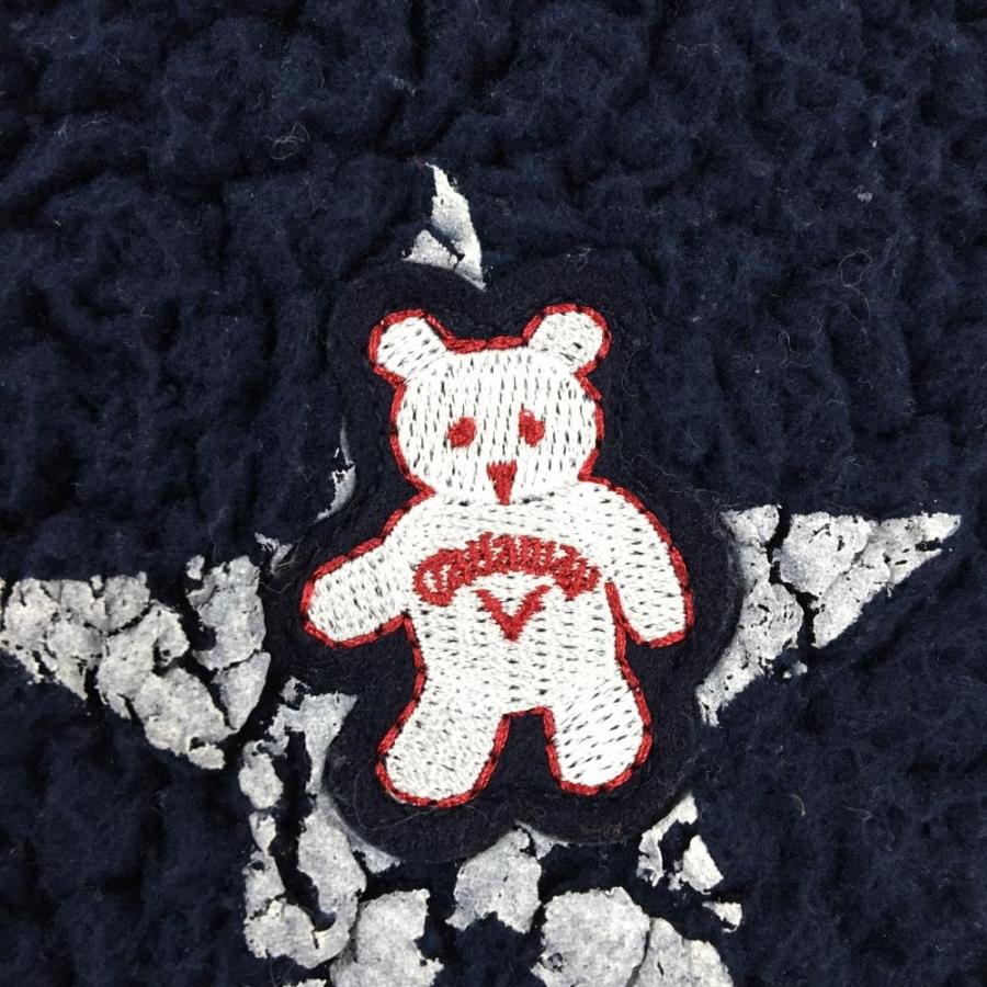 キャロウェイ 中綿ボアベスト ネイビー×白 星柄 ベア ウール混 スター 