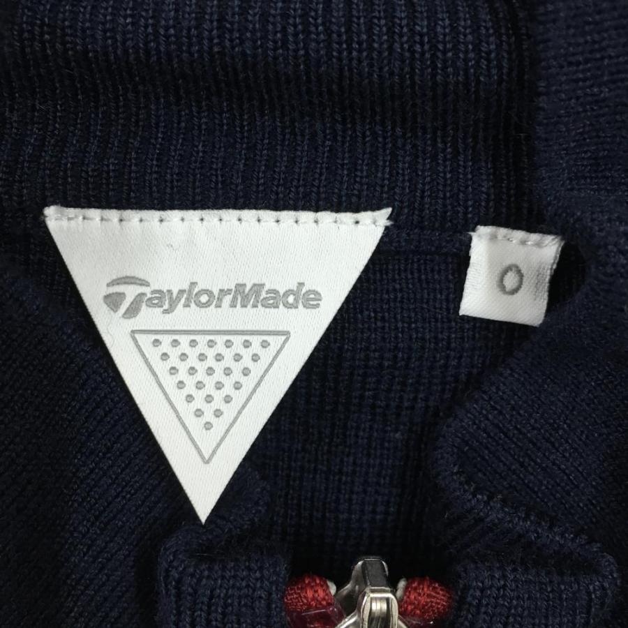 超美品】テーラーメイド ニットジャケット ネイビー×レッド バイカラー