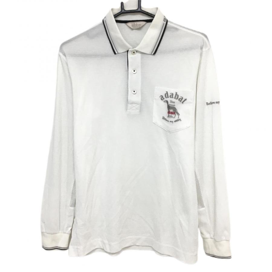 adabat（アダバット） ホワイト ポロシャツ セール】 【UVカット／吸水速乾／遮熱】ロゴデザイン 半袖