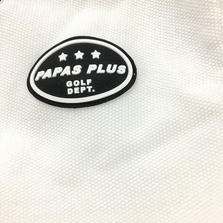 パパスプラスゴルフ ニットベスト 白×ネイビー Vネック 日本製 パパスプラスゴルフ ニットベスト 白×ネイビー Vネック 日本製