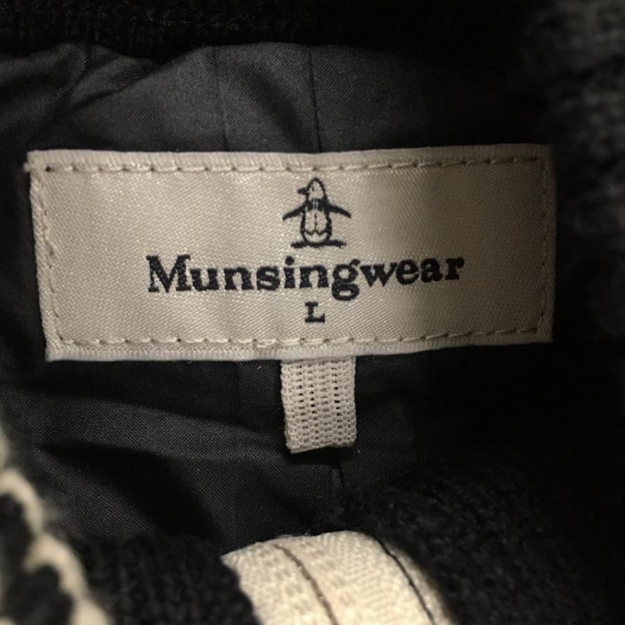 超美品】マンシングウェア ニットジャケット 黒×レッド 前面ダイヤ柄