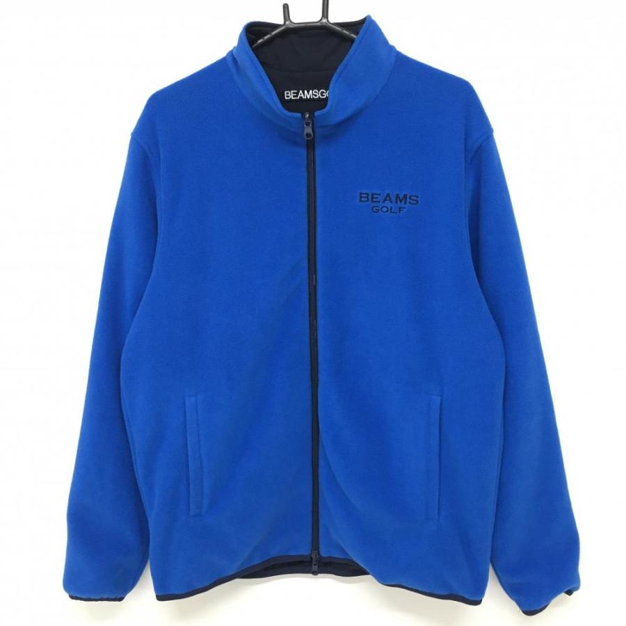 BEAMSGOLF ネイビー フリースジャケット BEAMS ビームスゴルフ リバーシブルジャケット ブルー×ネイビー