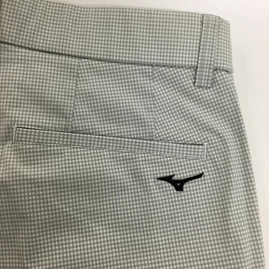超美品】ミズノゴルフ パンツ グレー×白 ギンガムチェック柄