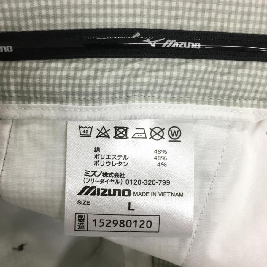 超美品】ミズノゴルフ パンツ グレー×白 ギンガムチェック柄