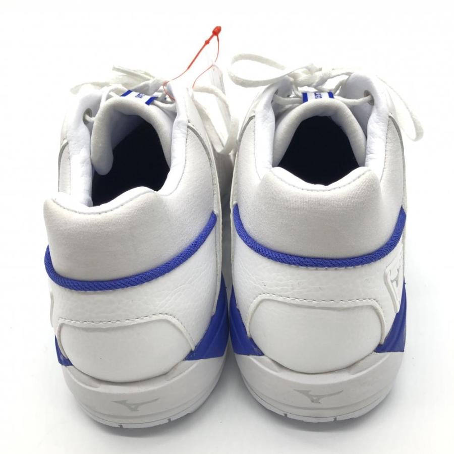 新品】ミズノ ゴルフシューズ 白×ブルー スパイクレス ウェーブ