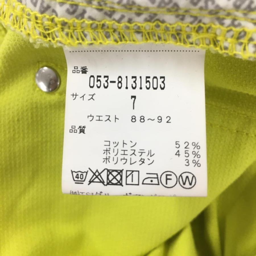パーリーゲイツ ストレッチパンツ イエロー 刺しゅう コットン混
