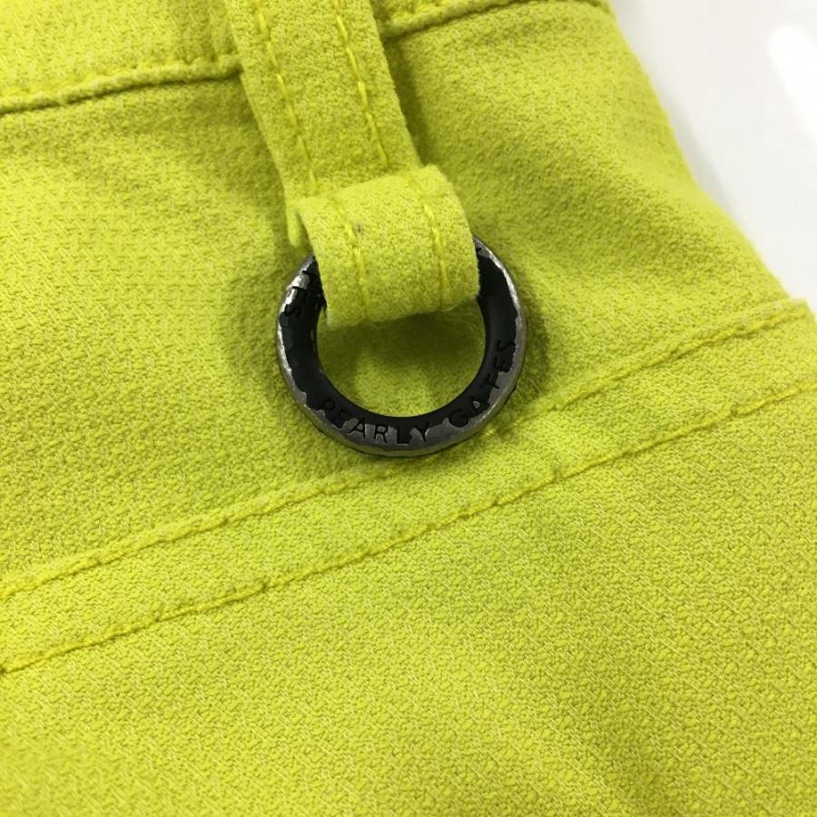 パーリーゲイツ ストレッチパンツ イエロー 刺しゅう コットン混