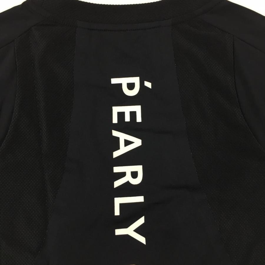 超美品】パーリーゲイツ PGG 半袖ハイネックシャツ 黒×白 背面一