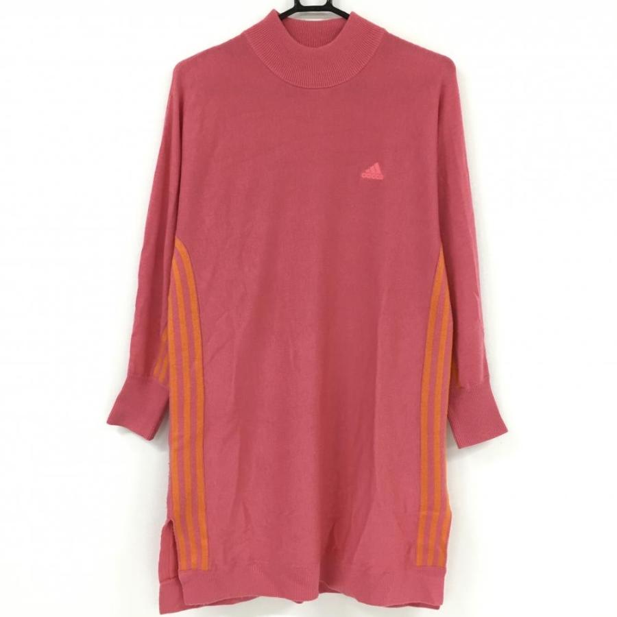 adidas（アディダス） ニットワンピース ピンク×オレンジ